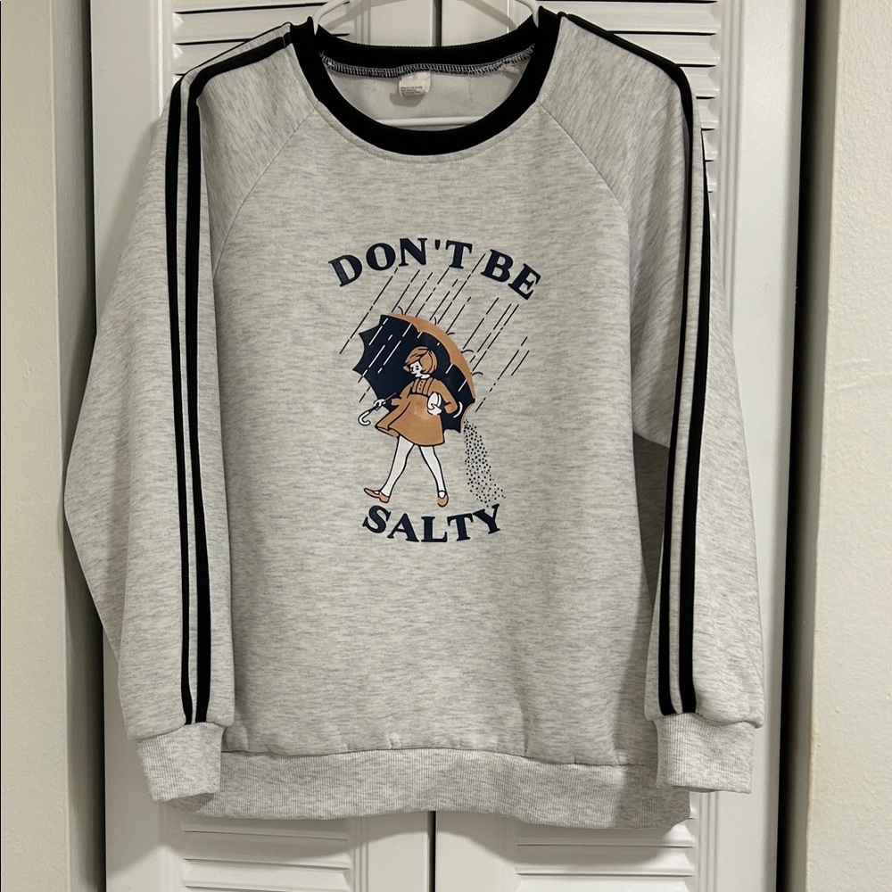 Retro Light Gray Graphic Women's Sweater
